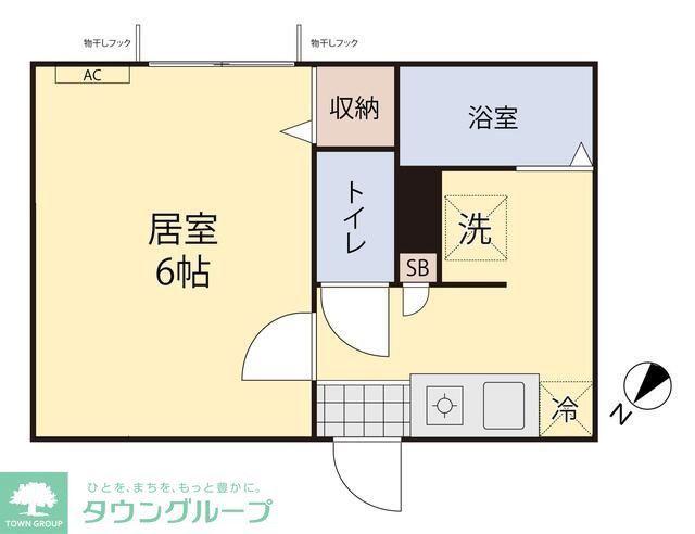 プライム朝日町(1K/2階)の間取り写真