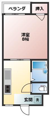 コーポ油田1号館(1K/2階)の間取り写真