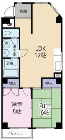 パルティエDAIYU(2LDK/3階)の間取り写真