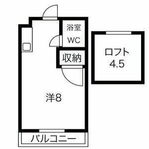 MID18(1K/2階)の間取り写真