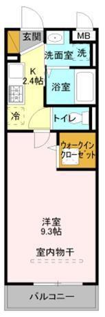 エレガンスチヨダ II(1K/3階)の間取り写真
