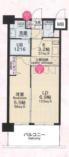 NO.82 ORIENT BLD(1LDK/10階)の間取り写真