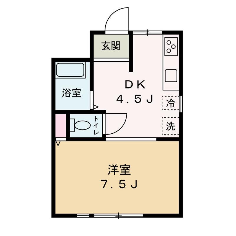 八重原 ハイム(1DK/1階)の間取り写真
