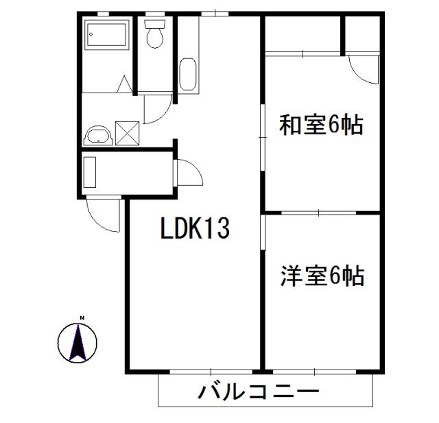 エリックス(2LDK/1階)の間取り写真