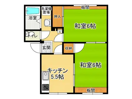 コーポゴトウ(2K/1階)の間取り写真