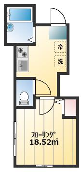 マハナイム中井(1K/2階)の間取り写真