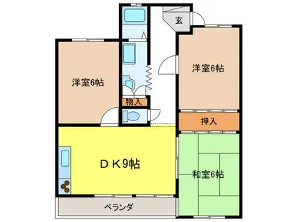 クレールホズミ(3DK/3階)の間取り写真