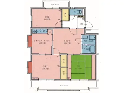 パークハイツ(3LDK/1階)の間取り写真