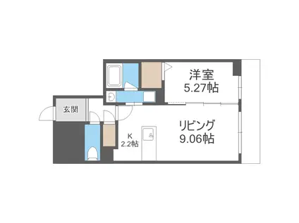ピオネロ琴似(1LDK/2階)の間取り写真