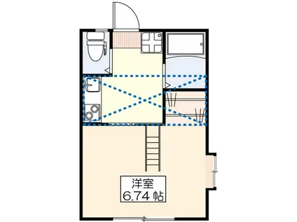 ハイツ小金井(1K/2階)の間取り写真