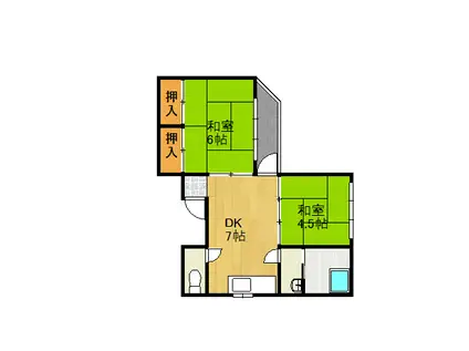 STアパートメント(2DK/3階)の間取り写真