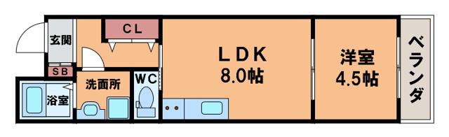地下鉄御堂筋線 あびこ駅 徒歩7分 5階建 築18年(1LDK/2階)の間取り写真