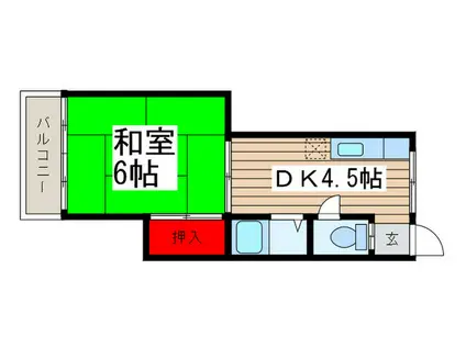 コーポ佐久間(1DK/2階)の間取り写真