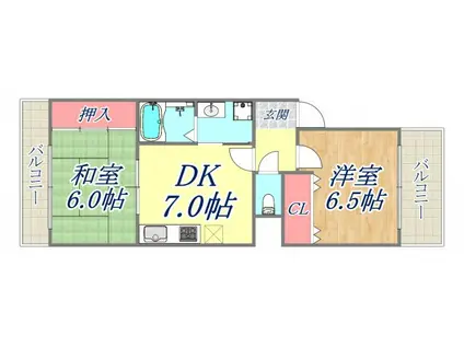 庄司マンション(2DK/2階)の間取り写真