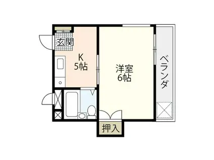 高津ビル(1K/4階)の間取り写真