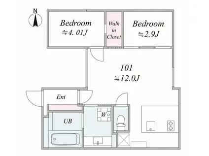 TRIAS913(2LDK/1階)の間取り写真