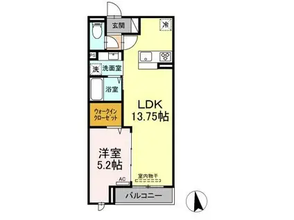 レクシア松江(1LDK/3階)の間取り写真