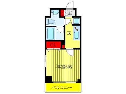 プレール・ドゥーク東京ノースII(1K/2階)の間取り写真