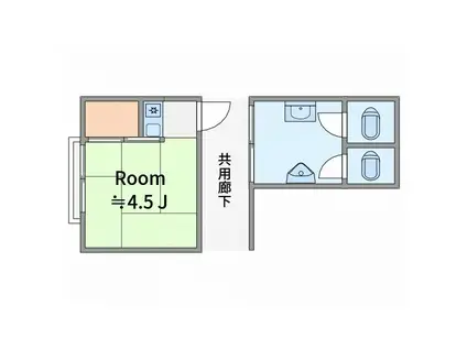 松本ハイツ(ワンルーム/2階)の間取り写真