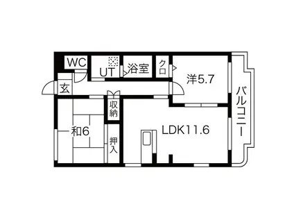 グレースマンションI(2LDK/1階)の間取り写真