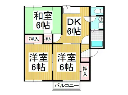 エクセル宮坂2(3DK/2階)の間取り写真