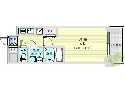 ファステート北大阪ラッセル(1K/5階)の間取り写真
