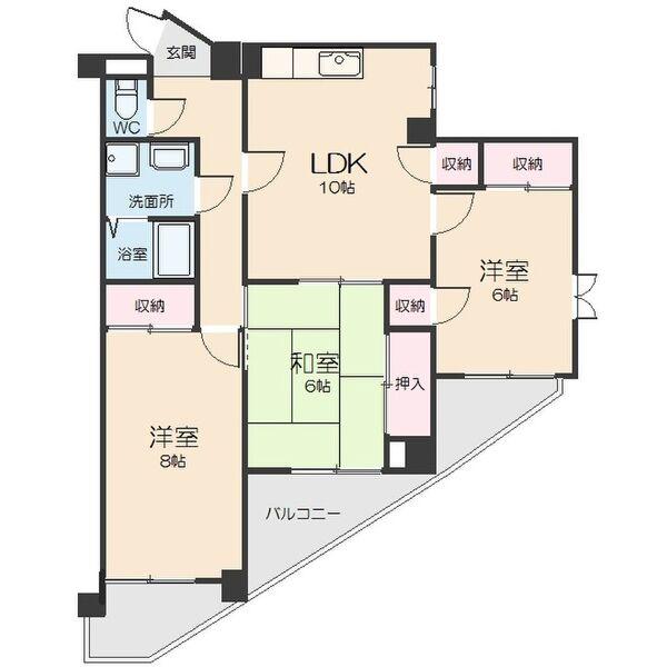 フォレスト勝川(3LDK/5階)の間取り写真