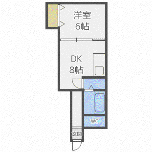 アングル琴似(1LDK/2階)の間取り写真