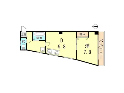 三和マンション(1DK/3階)の間取り写真