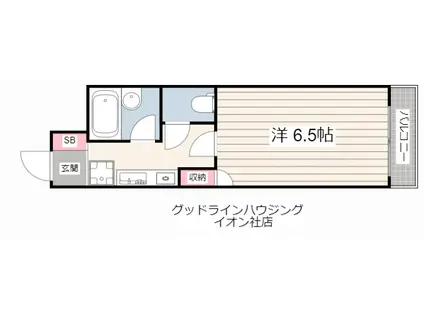 M&K ウレシノ(1K/3階)の間取り写真