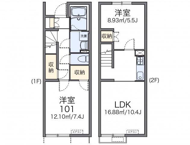 レオネクストライム(2LDK/1階)の間取り写真