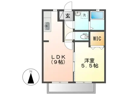 ビバリースクエアA(1LDK/1階)の間取り写真
