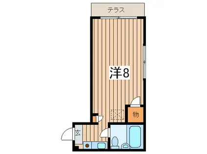 エクレールK-10(ワンルーム/1階)の間取り写真