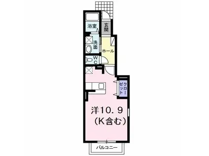 プチメゾン エリ(ワンルーム/1階)の間取り写真