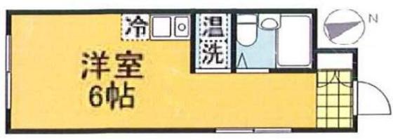 シャルム舟入II(ワンルーム/2階)の間取り写真