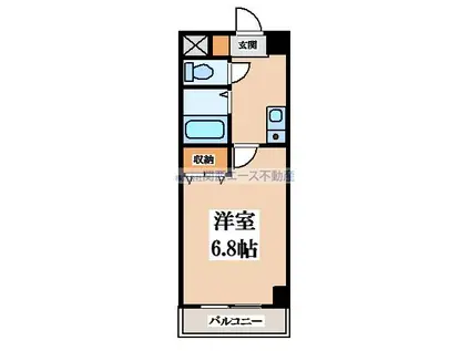 西山本ハイツ(1K/2階)の間取り写真