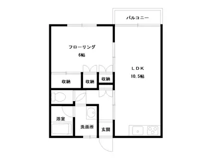 ハイムフロイデ(1LDK/2階)の間取り写真