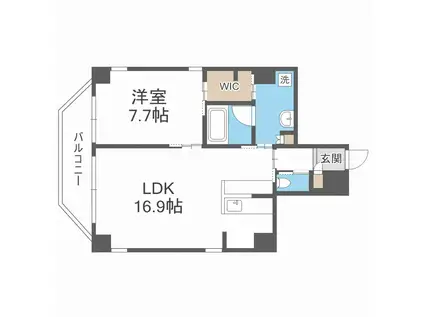 B-PROUD天満橋(1LDK/9階)の間取り写真