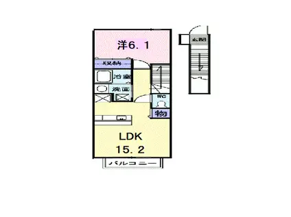 アビタシオン御馬A(1LDK/2階)の間取り写真