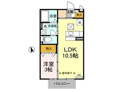 ピソ レセンテ(1LDK/2階)の間取り写真