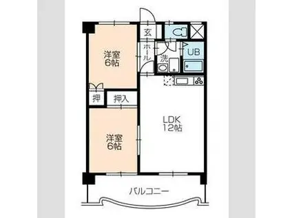 フィオーレ豊橋(2LDK/3階)の間取り写真