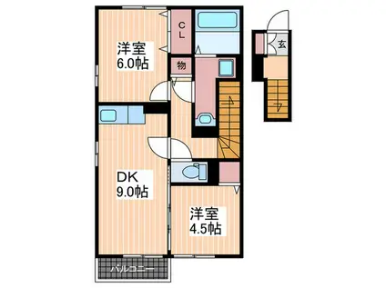 ＪＲ山陽本線 五日市駅 徒歩54分 2階建 築15年(1LDK/1階)の間取り写真