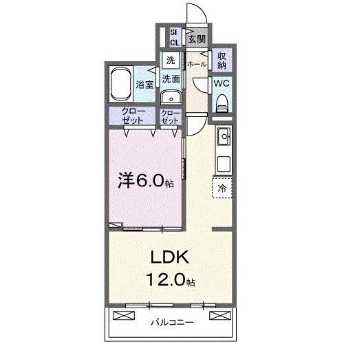 フィオーレ(1LDK/3階)の間取り写真