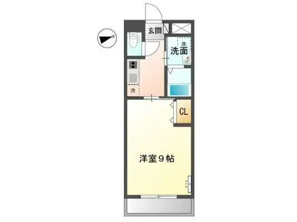 サンパレス東山崎(1K/1階)の間取り写真