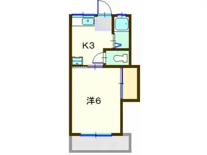 泉ハイツ第五(1K/2階)の間取り写真