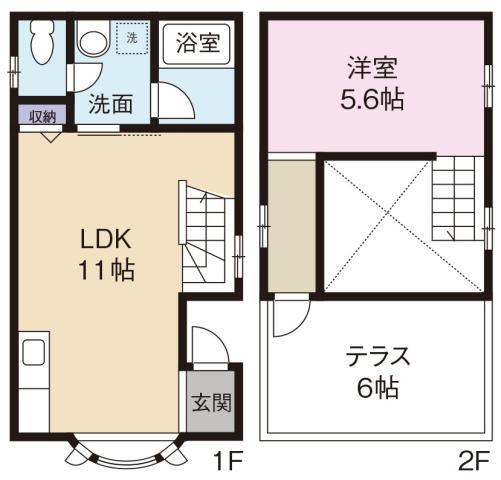 シャンパーニュ公園前(1LDK/1階)の間取り写真