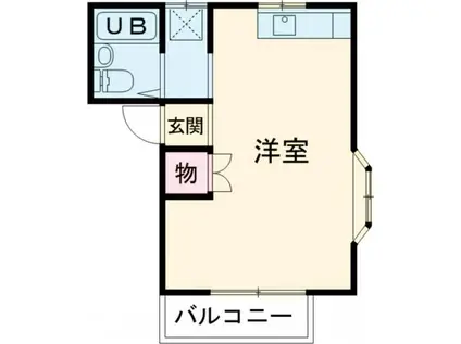 コーポグレース B棟(1K/1階)の間取り写真