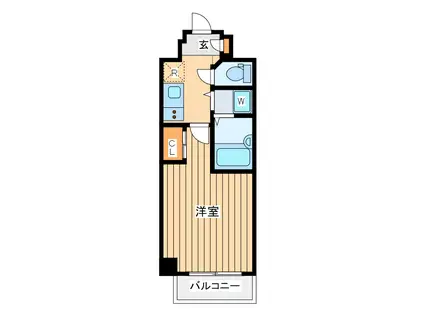 アクサス二子多摩川(1K/5階)の間取り写真