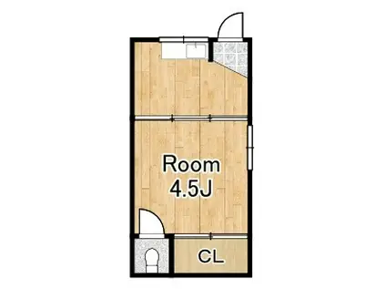 河野文化(1K/1階)の間取り写真