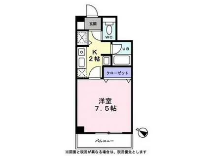 コートエスケー(1K/4階)の間取り写真